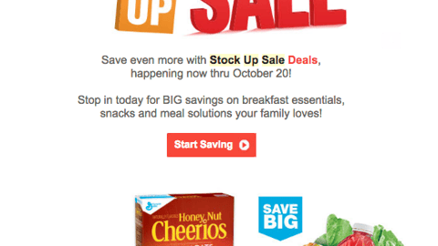 Acme 'Stock Up Sale' Email